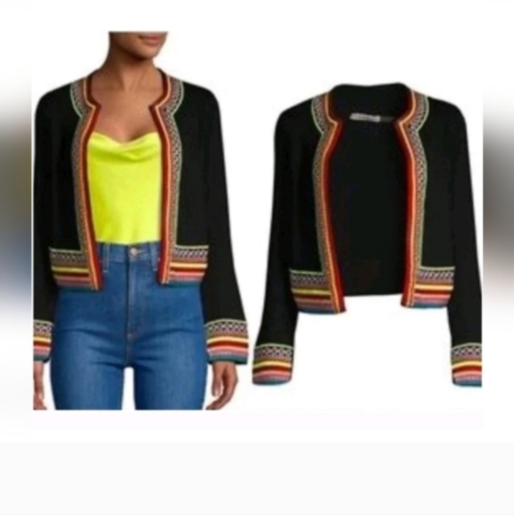 alice + oliva meemee embroidered open front jacket Size XS